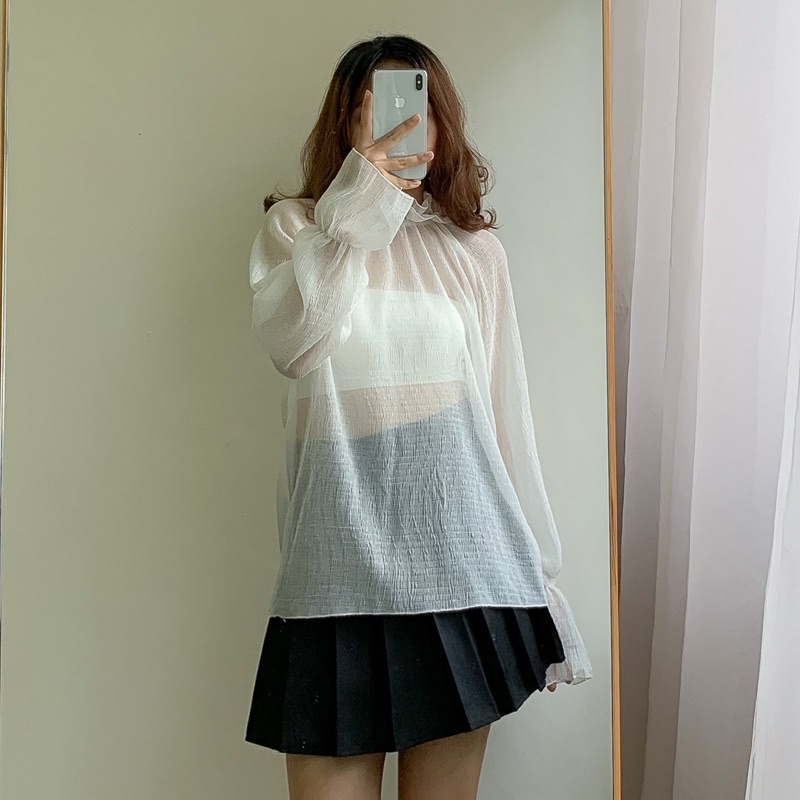 Áo voan mỏng XT tay nhúm