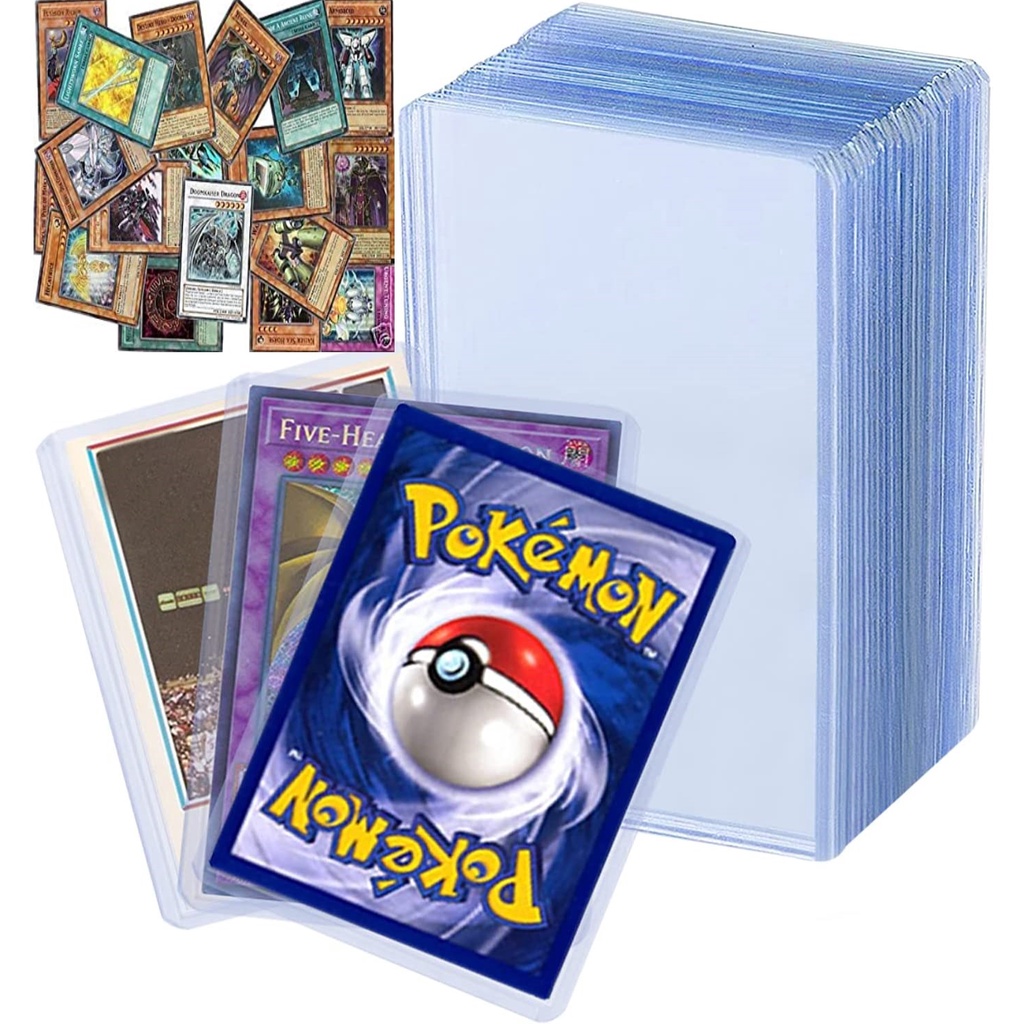 Bao đựng thẻ bài Pokemon/ Digimon Magic/ Vanguard/ Yugioh TCG/ K-Pop 3" x 4" trong suốt (7.62cm x 10.12)