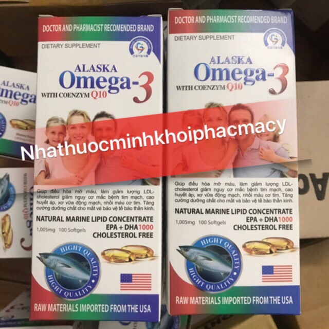 DẦU CÁ ALASKA OMEGA 3 WITH COENZYM Q10 (100 viên)