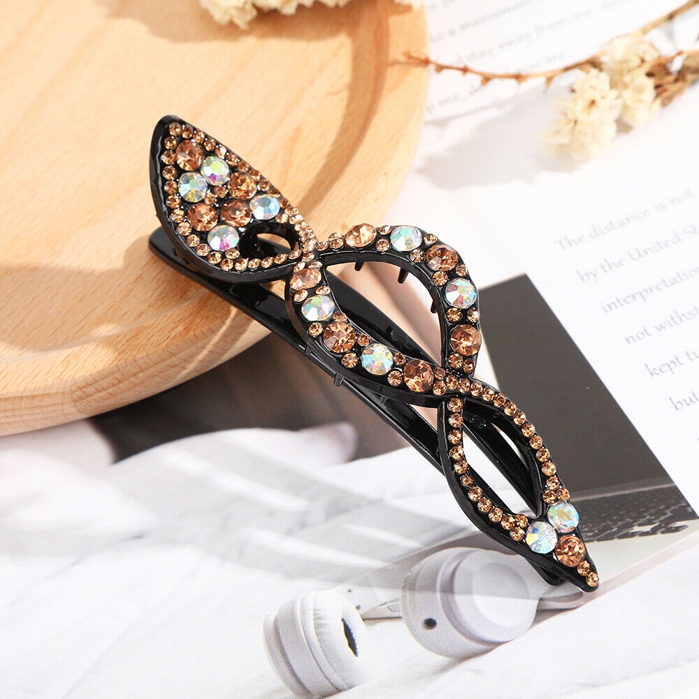 Kẹp tóc mỏ vịt Haimeikang cỡ lớn đính đá phong cách retro thời trang cho nữ