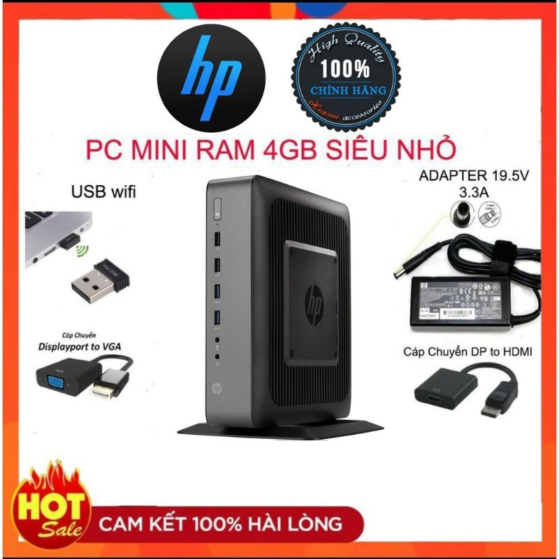 Pc mini Hp T620...Cây máy tính Hp T620 mini ram 4Gb- SSD 120GB Win10