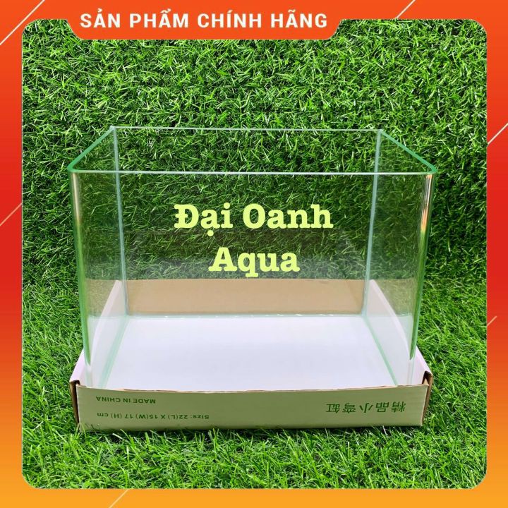 { RẺ VÔ ĐỐI } Bộ Bể Cá Kính Đúc 22cm Mini  Để Bàn, Dài 22cm Rộng 15cm Cao 17cm - Bể Cá Cảnh Mini