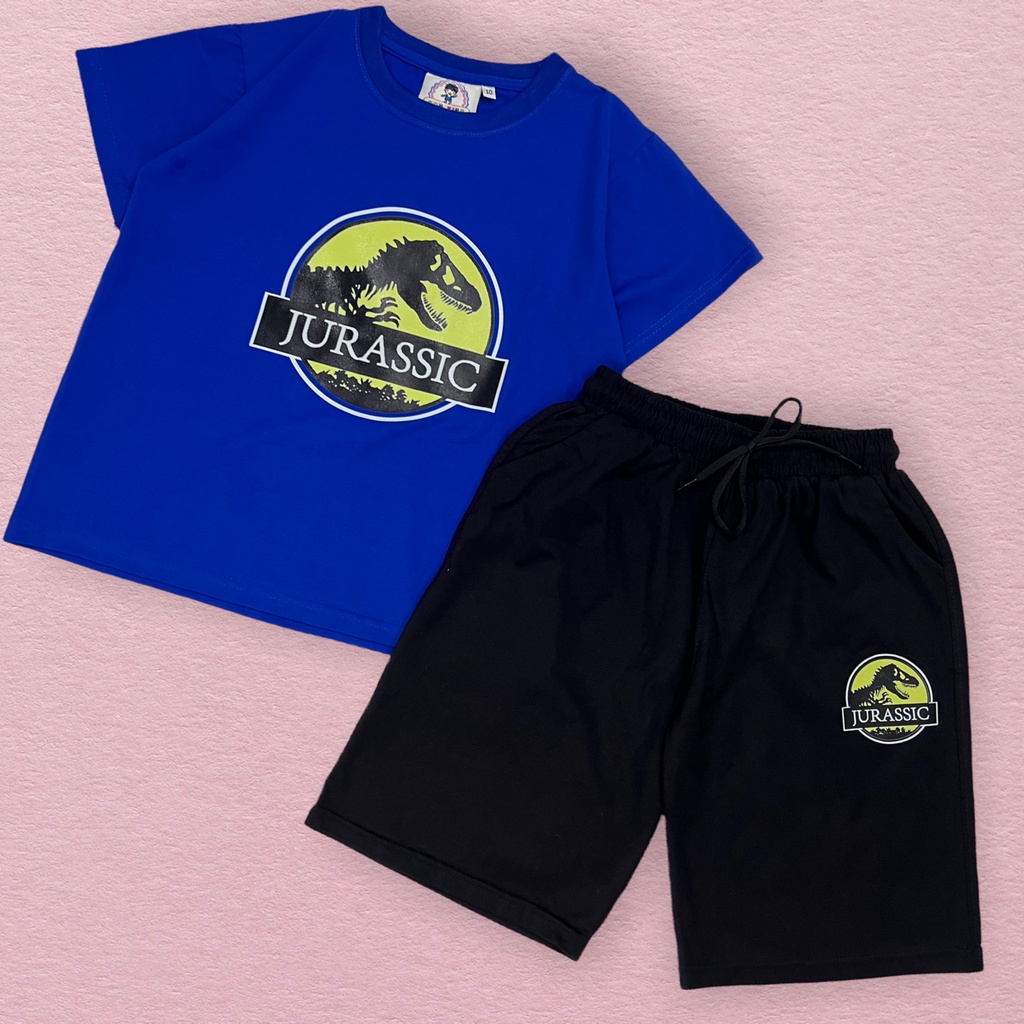 Bộ đồ bé trai Con Xinh cotton hình in Khủng long JURASIC,thời trang dành cho trẻ em từ 4 đến 10 tuổi
