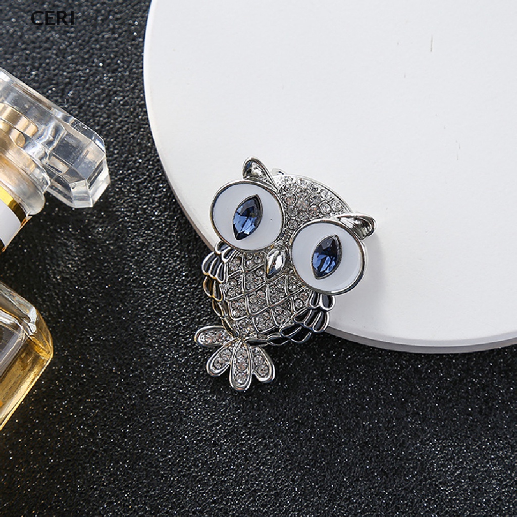 CE Fashion Delicate Owl Brooches Korean Alloy Rhinestone Animal Brooch Pins Jewelry RI
