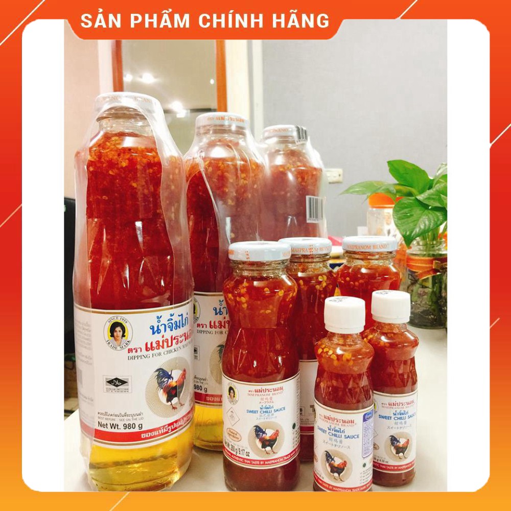 Sốt Chua Ngọt Thái Lan Sốt Gà Thái Lan hiệu Mae Pronnom Sweet Chilli Sauce 980g Chai Thuỷ Tinh Cao Cấp