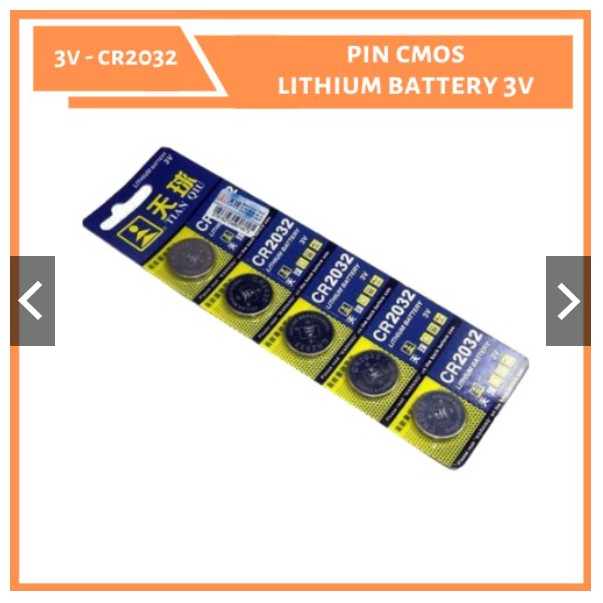 Vỉ 5 Pin Doublepow CR2032 – 3V Lithium, Pin Cmos CR2032 - 3V