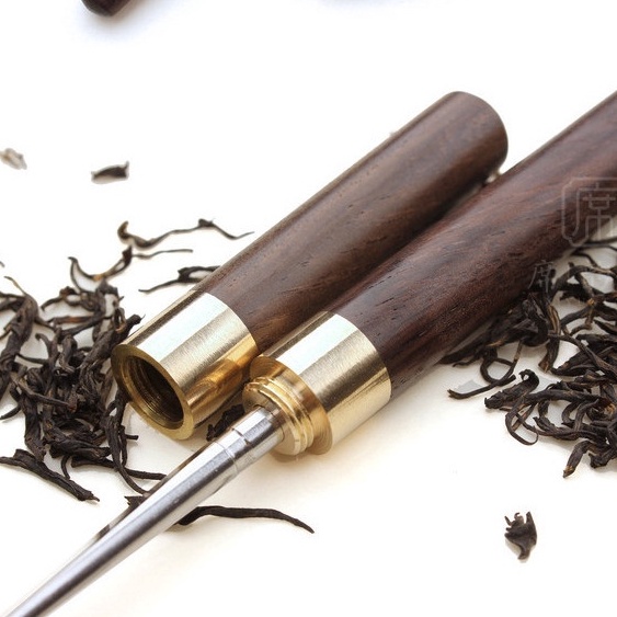 Dao tách trà phổ nhĩ lưỡi thép cán gỗ mun
