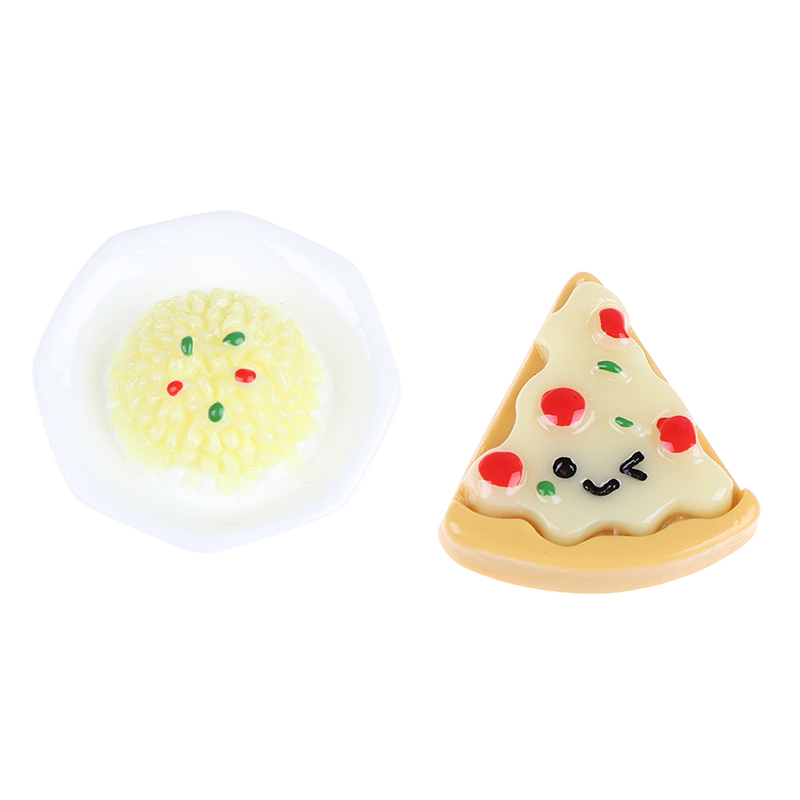 Set 10 Mô Hình Bánh Pizza Mini Bằng Nhựa Resin Diy