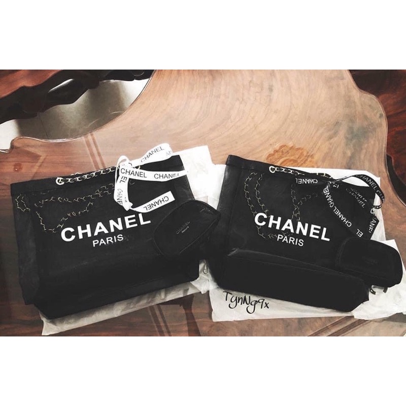 Túi lưới Chanel vip gift ( Hàng thật tự chụp 100%)