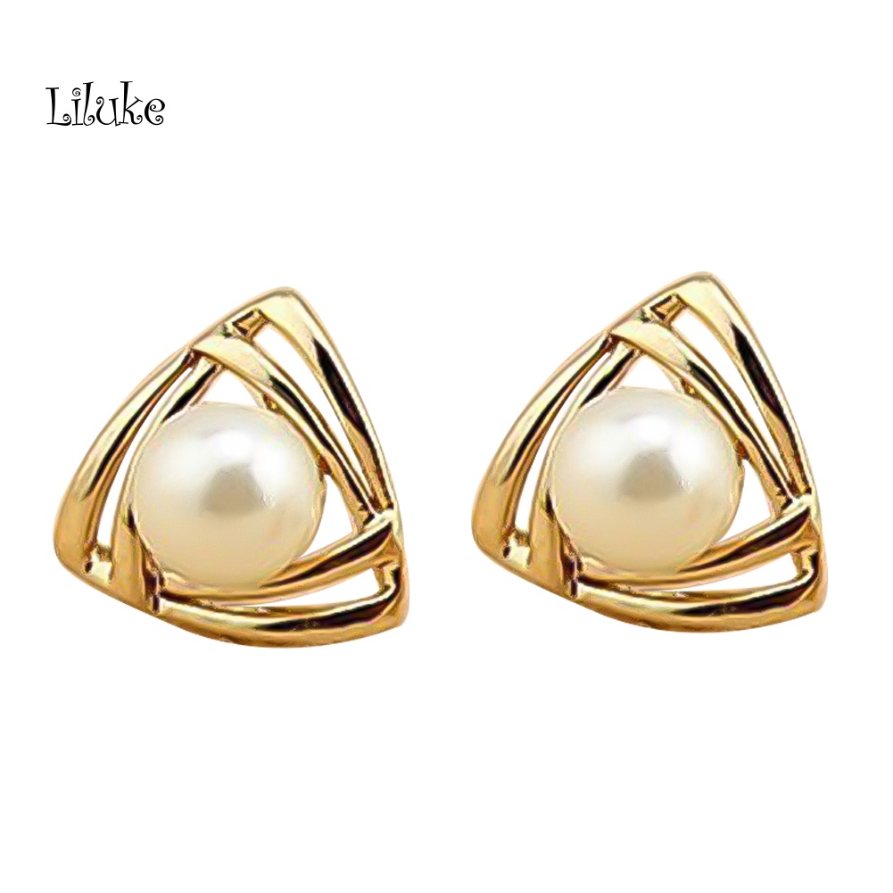 Đôi Khuyên Tai HìNh Chữ ThậP ĐíNh HạT NgọC Trai Giả ThờI Trang Cho Nữ