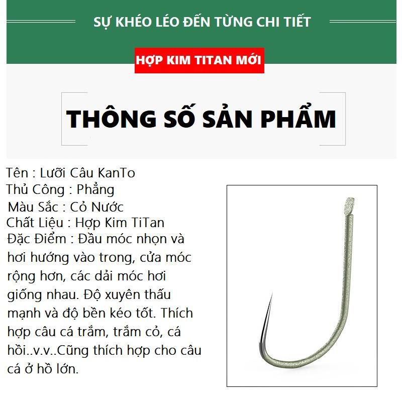 10 Lưỡi Câu Cá Kanto Chất Liệu Hợp Kim Titan Mới Không Ngạnh