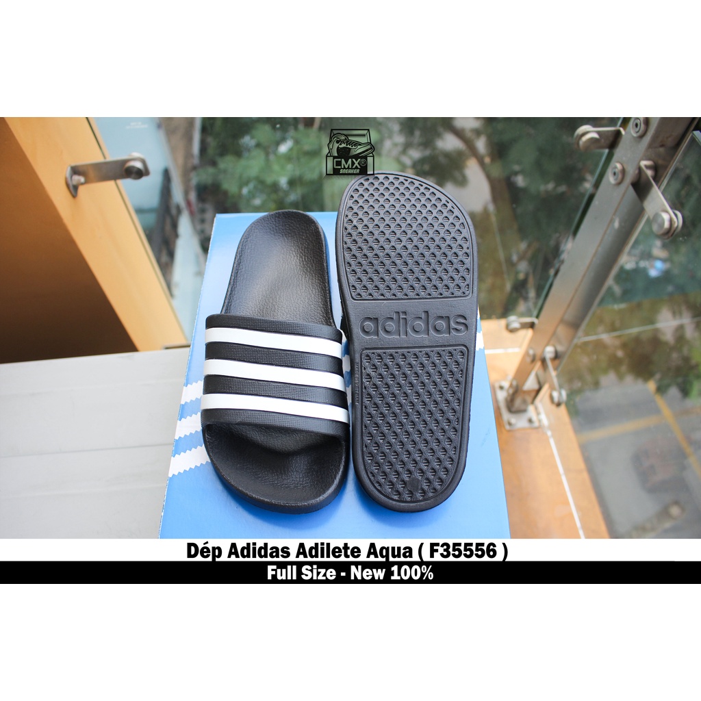 [ HÀNG CHÍNH HÃNG ] Dép Adidas Adilete Aqua Slides All Black/ White ( F35543 - F35550 ) - REAL AUTHETIC 100%