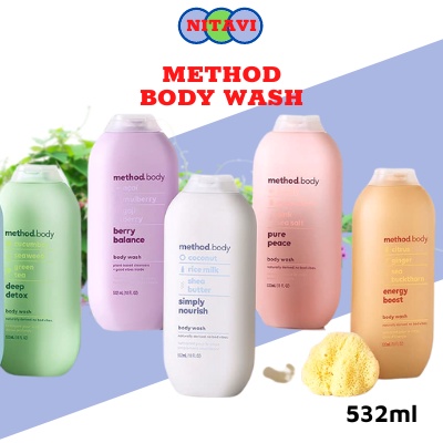 sữa tắm dưỡng ẩm method body Oganic - method body wash Úc loại bỏ tế bào chết 532ml