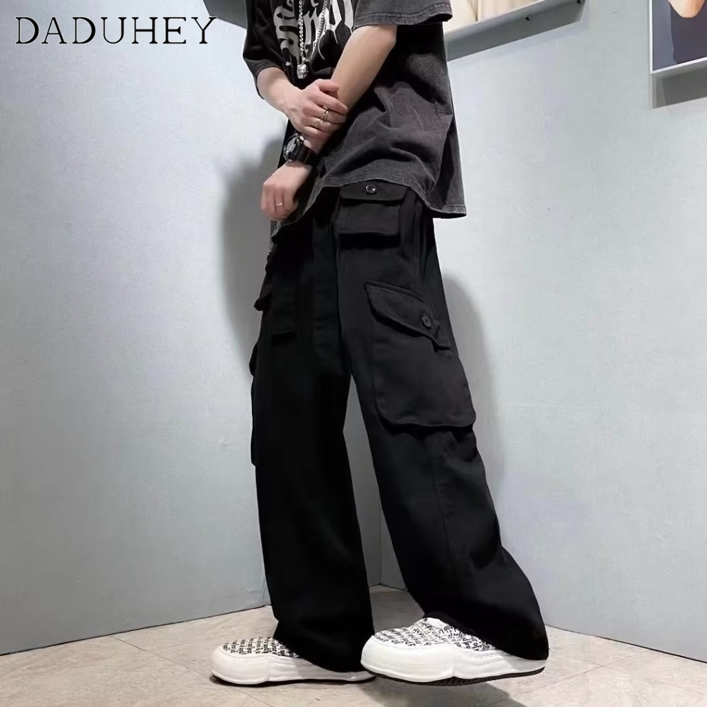 DaDuHey Men's and Women's Summer Thin Korean Style Trendy Fashion Joker Multi-Pocket Slacks 2022 Fashion Ins Brand Functional Loose Straight Cargo Pants