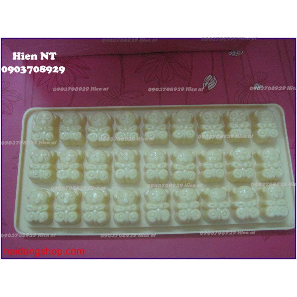 Khuôn 27 gấu thạch rau câu phô mai socola kẹo gấu KD24 - bear shaped ice tray Gummy jelly mold