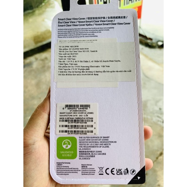 Bao Da S21 FE Smart Clear View Cover Chính Hãng Samsung Việt Nam Full Box Nguyên Seal