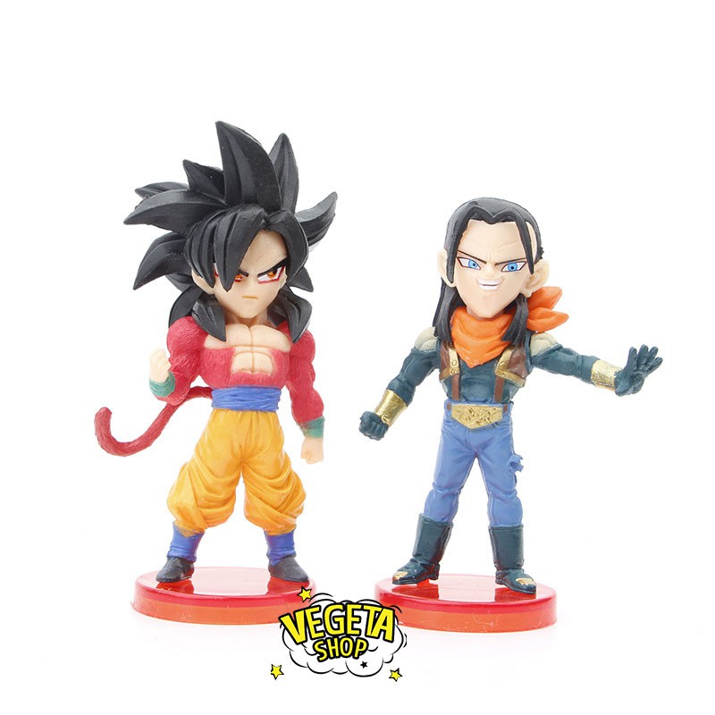 Mô hình Dragon Ball - Dragon Ball GT WCF - Set 6 nhân vật: Songoku Pan Vegeta SSJ4 Trunks Super Android 17 - Cao 8cm