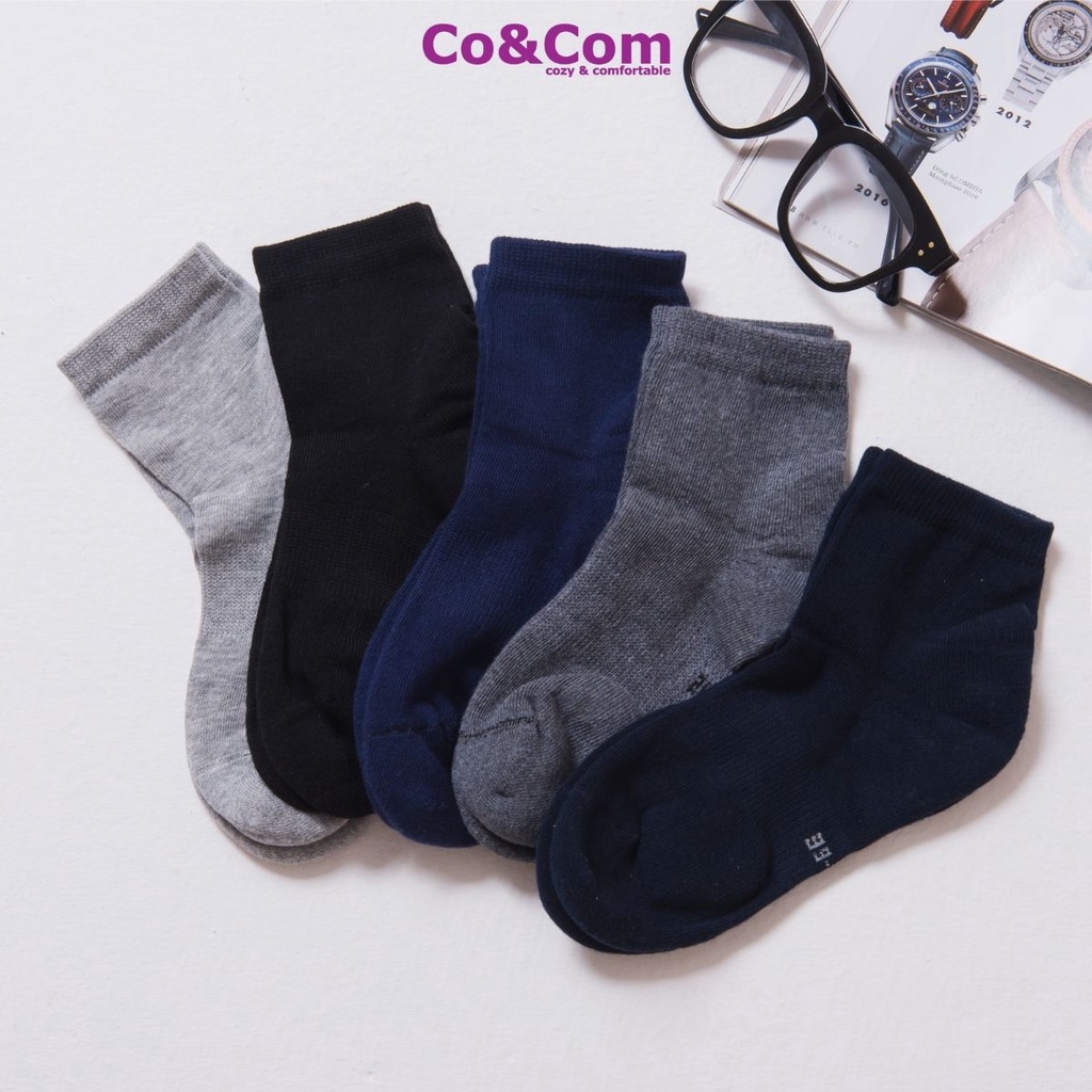 Tất Nam Cao Cấp Cổ Thấp Chống Hôi Chân Co&amp;Com Gót Lót Lông Chống Trượt Khử Mùi DPTN02