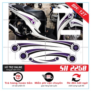 TEM XE SH 2019 TRẮNG TÍM - TRUNG DECAL