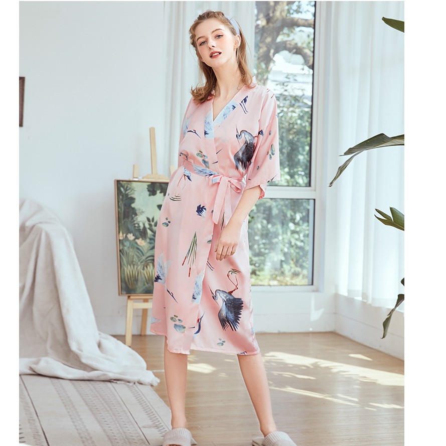 Đầm Ngủ Lụa Dài Hai Dây Qua Gối✽ Váy Lụa Latin Satin Mặc Nhà Gợi Cảm✽IVY149