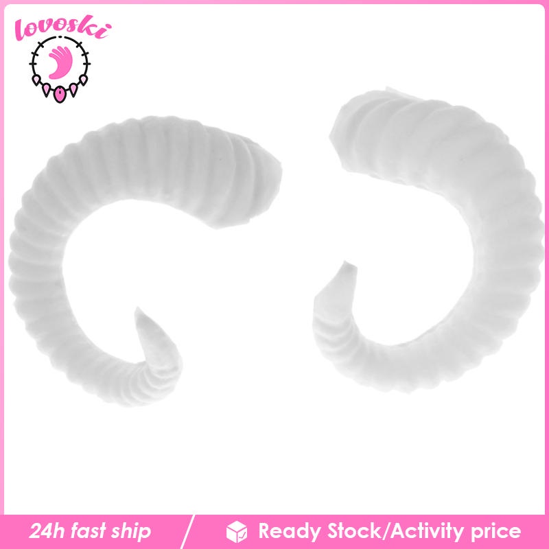 Băng Đô Sừng Cừu Nhân Tạo 3 Inch Hóa Trang Halloween