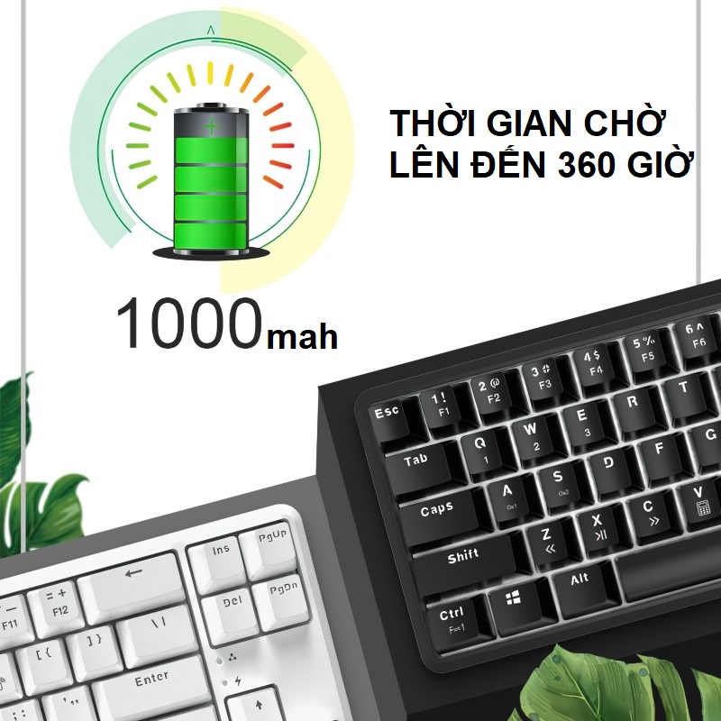 [Mã 155ELSALE giảm 7% đơn 300K] Bàn Phím Cơ mini không dây Bluetooth Ajazz K680T White