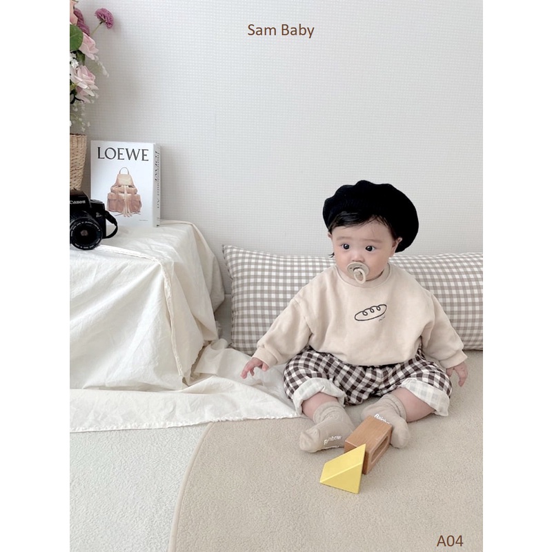 Áo nỉ bánh mì cho bế trai bé gái từ 6,6-14,5kg - Sam Baby - A04