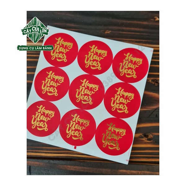 SET 5 TẤM TEM GIẤY HAPPY NEW YEAR