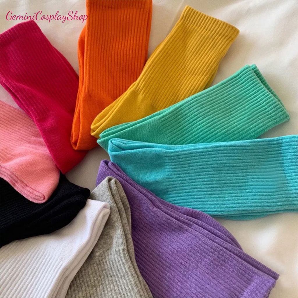 Tất cổ cao sọc dọc chất liệu cotton cao cấp màu sắc năng động