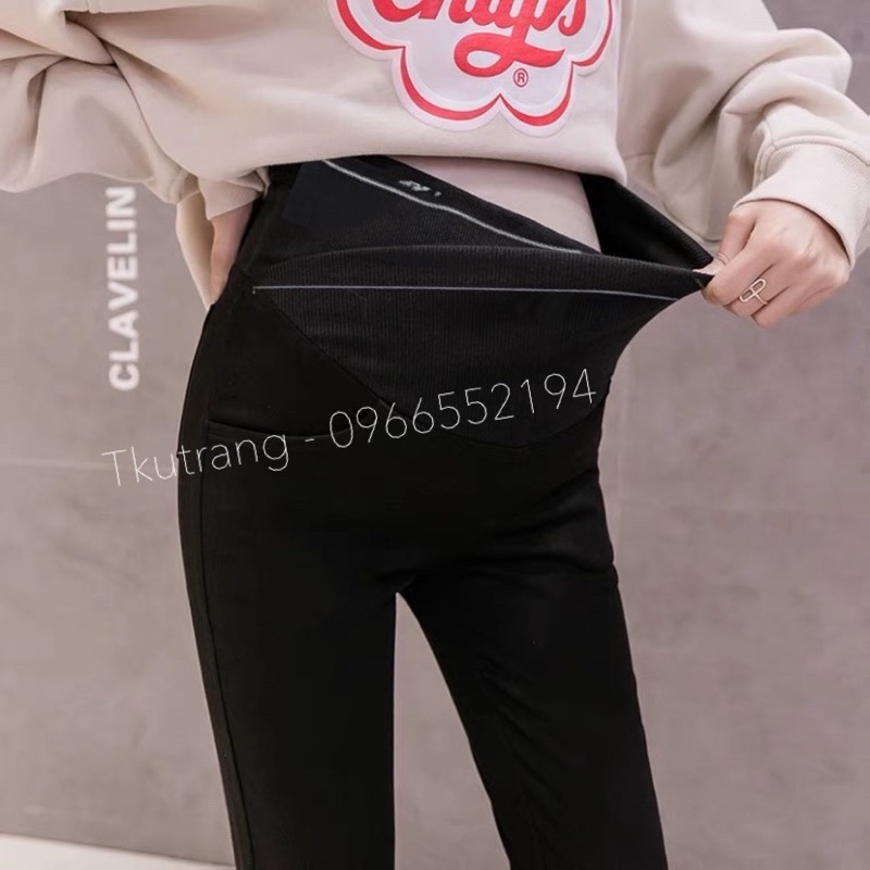 Quần Bầu - Quần Legging bầu cạp chéo, chất liệu umi hàn co giãn tốt, thoáng khí , phù hợp với mọi thời tiết