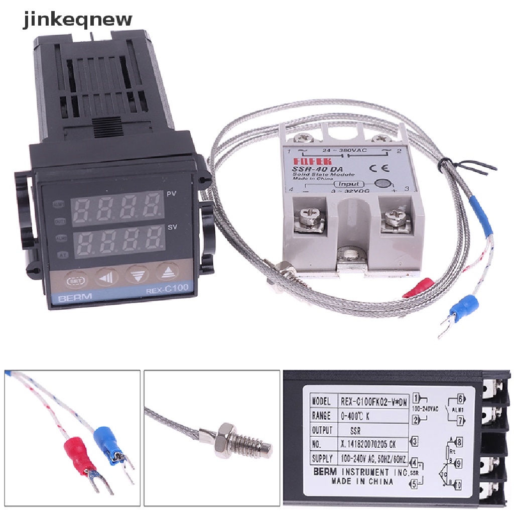 Bộ điều khiển nhiệt độ JINHF 100-240VAC PID REX-C100 SSR-40A