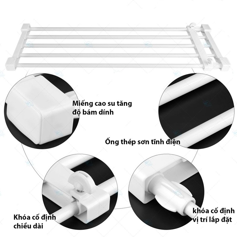 Giá để đồ - thanh kệ chia ngăn không cần khoan vít chịu lực 25-30kg (Nhiều kích thước)