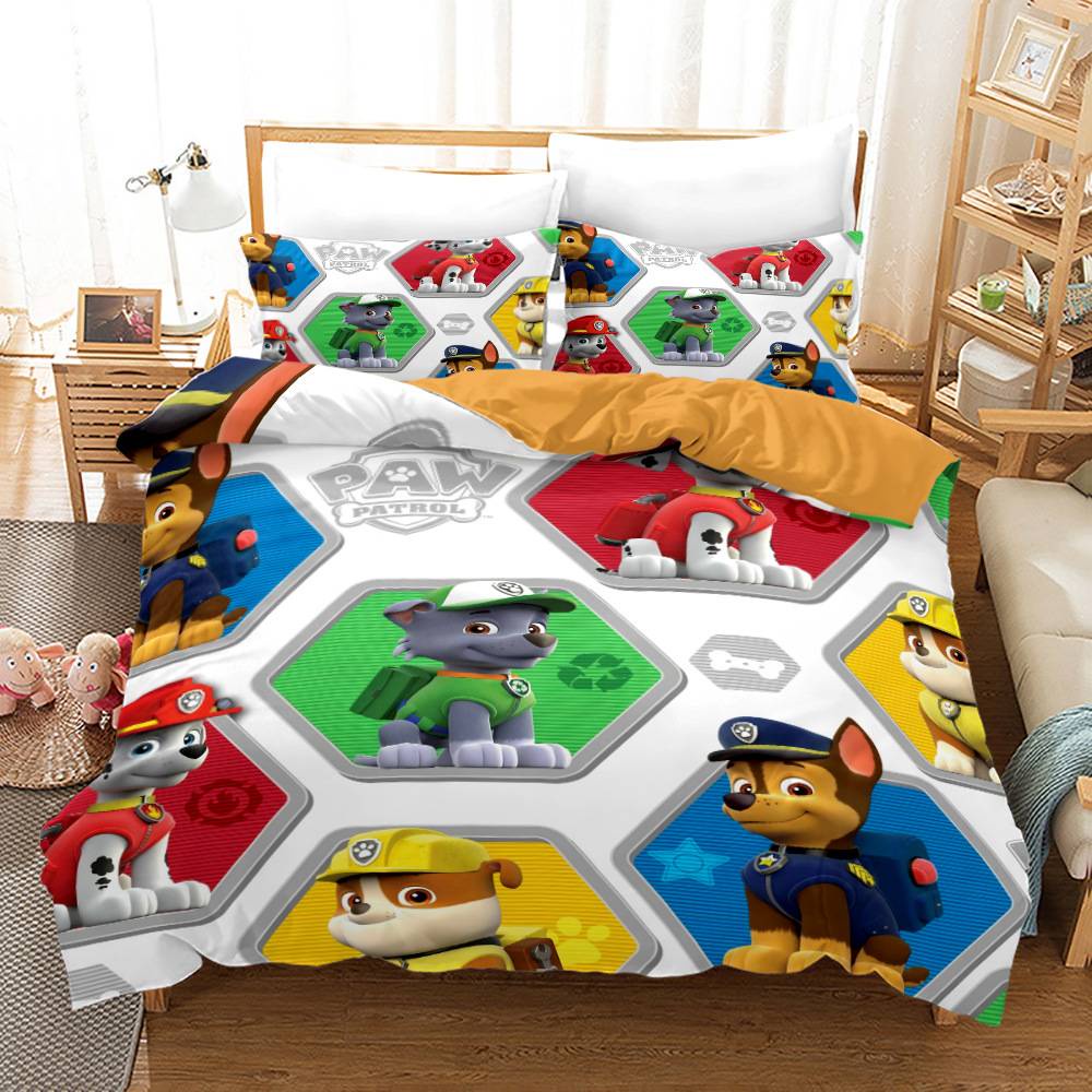 Paw Patrol Bộ Chăn Ga Và Vỏ Gối In Hình PAW Patrol Dễ Thương