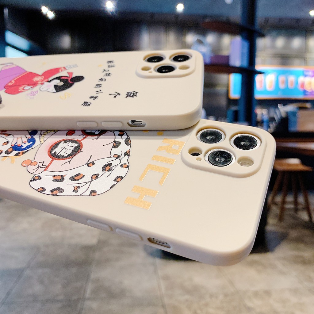 Ốp lưng iphone Rich Girl bảo vệ camera cạnh vuông dành cho ip 6 đến 13promax e77