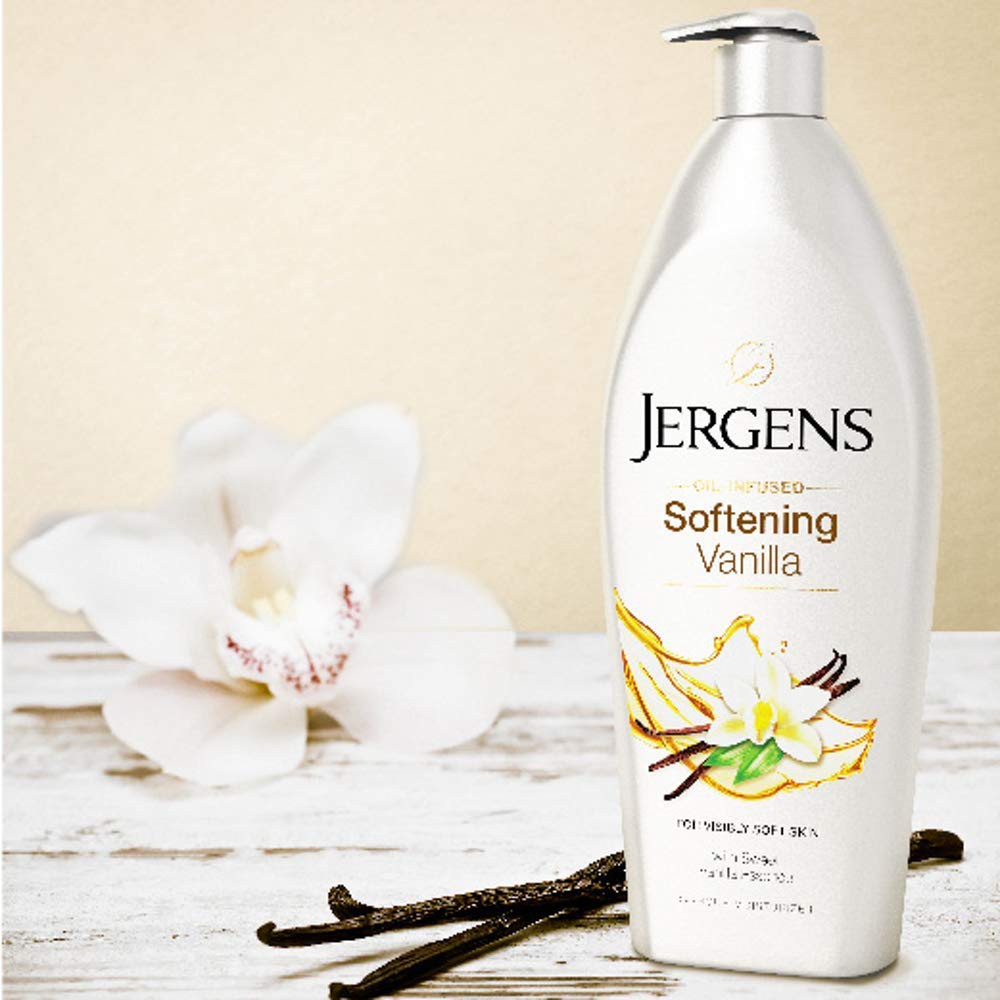 Dưỡng Thể Giữ Ẩm &amp; làm mềm Da Hương Vani Jergens Softening Vanilla Oil-Infused Moisturizer 496ml (Mỹ)