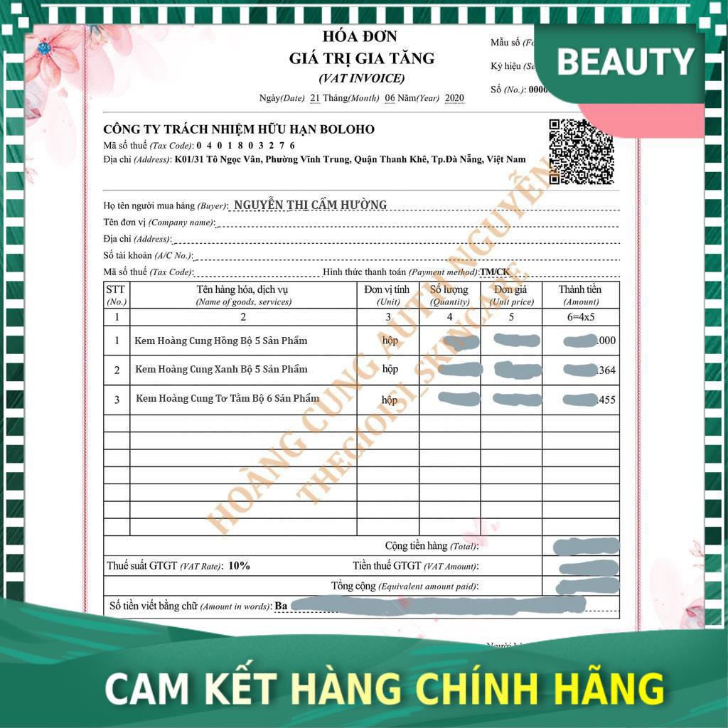 [Chính hãng 100%] Bộ mỹ phẩm Hoàng Cung Hồng