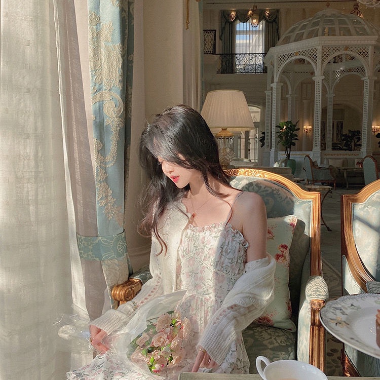 Áo Khoác Cardigan Dệt Kim Mỏng Màu Trắng Đính Hạt Thời Trang Mùa Hè Cho Nữ