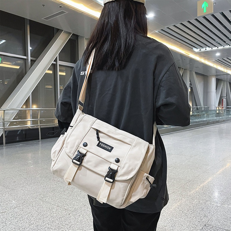 Túi Đeo Chéo Vai Unisex Bằng Nylon Phong Cách Retro