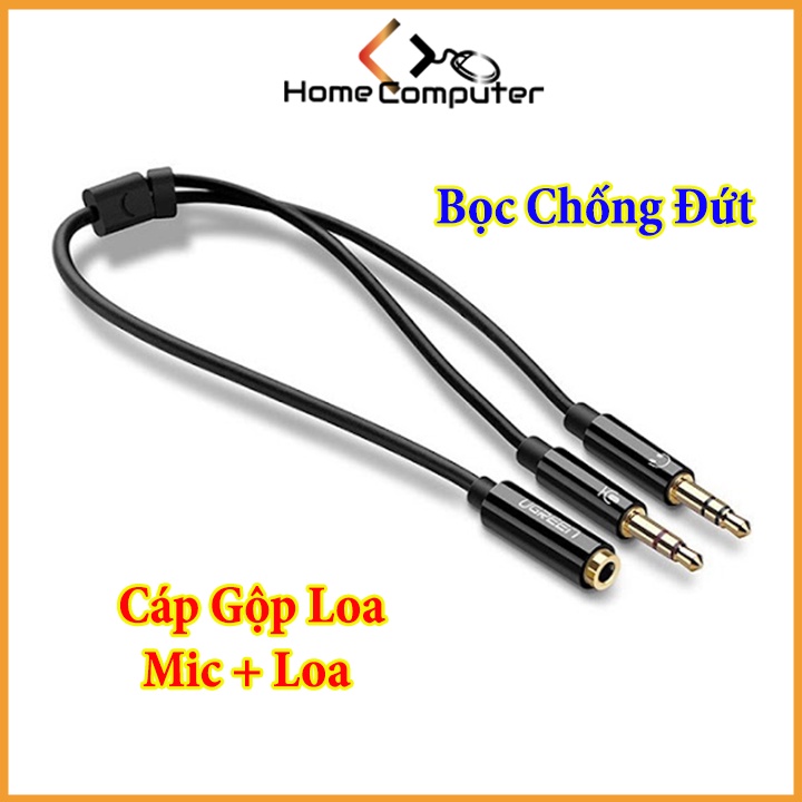 Cáp Gộp Loa, Dây Cáp Gộp Dây Loa 2 Vào 1 Audio Và Mic 3.5mm Loại Tốt.Jack Gộp Tai Nghe 3.5 Bọc Chống Đứt. Home.mall