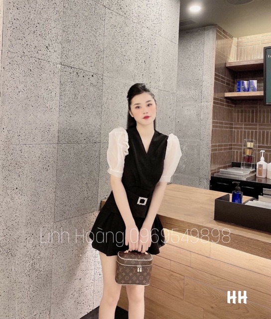 Áo đai ngọc tay kính trắng