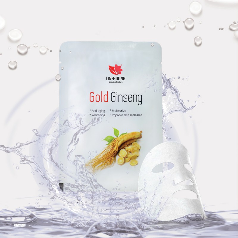 Mặt nạ sâm dưỡng trắng dưỡng ẩm thải độc da GOLD GINSENG Linh Hương chiết xuất Nhân Sâm, Lô Hội ngừa lão hóa da