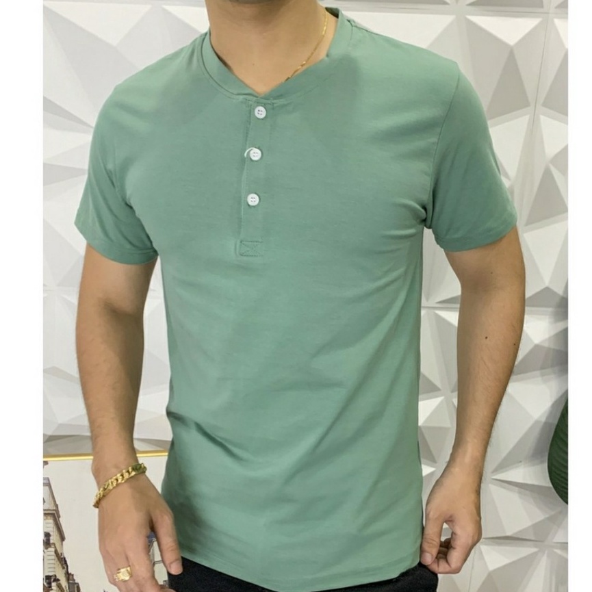 Áo Thun Nam Nữ Unisex Thương Hiệu TZTMEN Phong Cách Cổ Henley 3 Khuy Cotton Co Giãn Tốt
