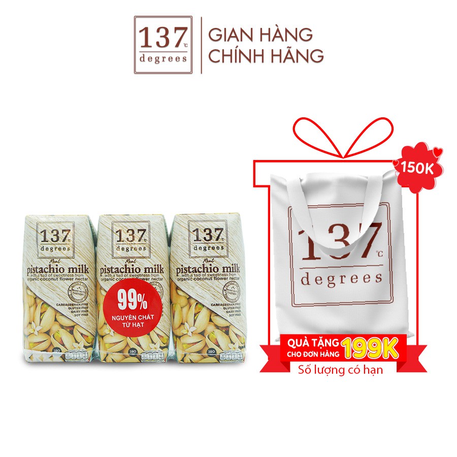 Sữa hạt dẻ 137 Degrees 180ml lốc 3 hộp