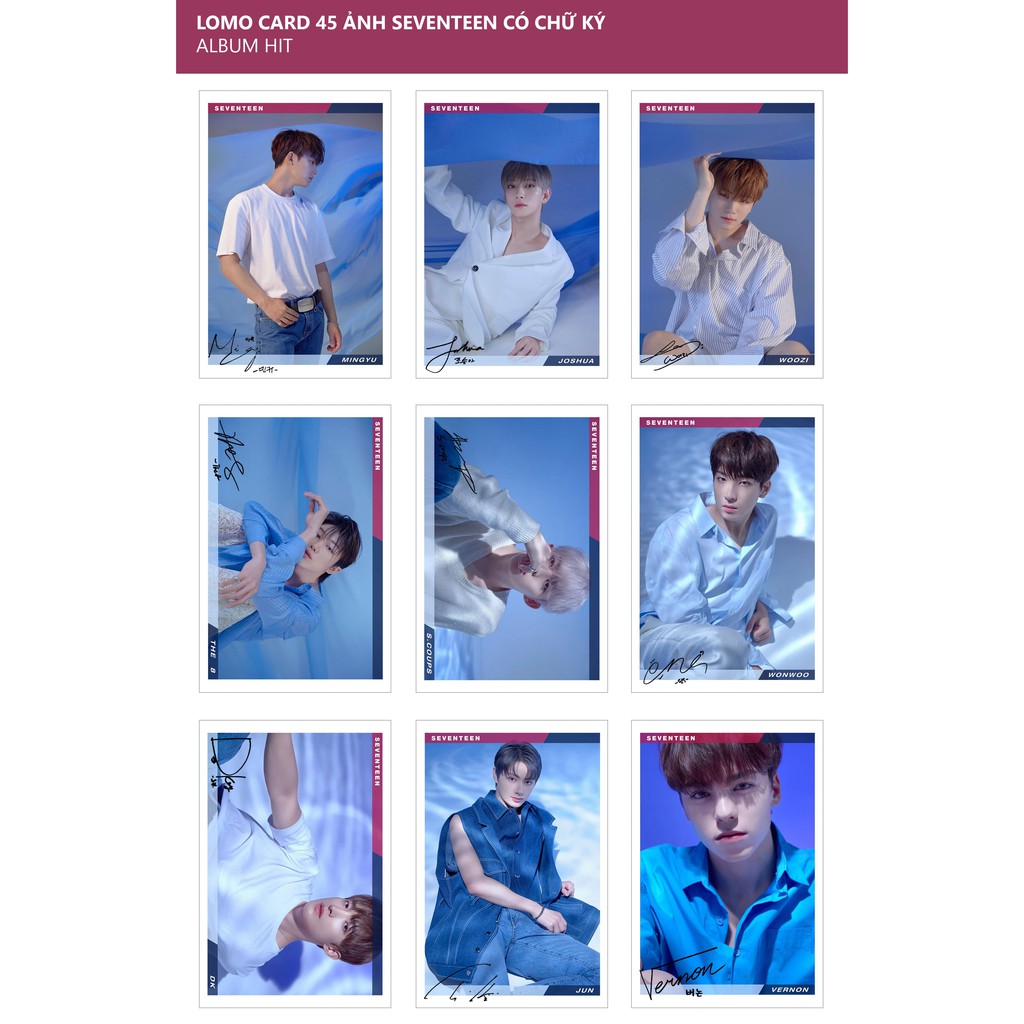 Lomo Card Ảnh SEVENTEEN - HIT ( 45 ảnh) có chữ ký