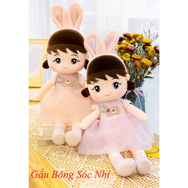 Gấu Bông Búp Bê Tai Thỏ Hàng Cao Cấp Quà Tặng Dễ Thương Cho Bé FREESHIP Tặng kèm đai kháng lực tập thể dục