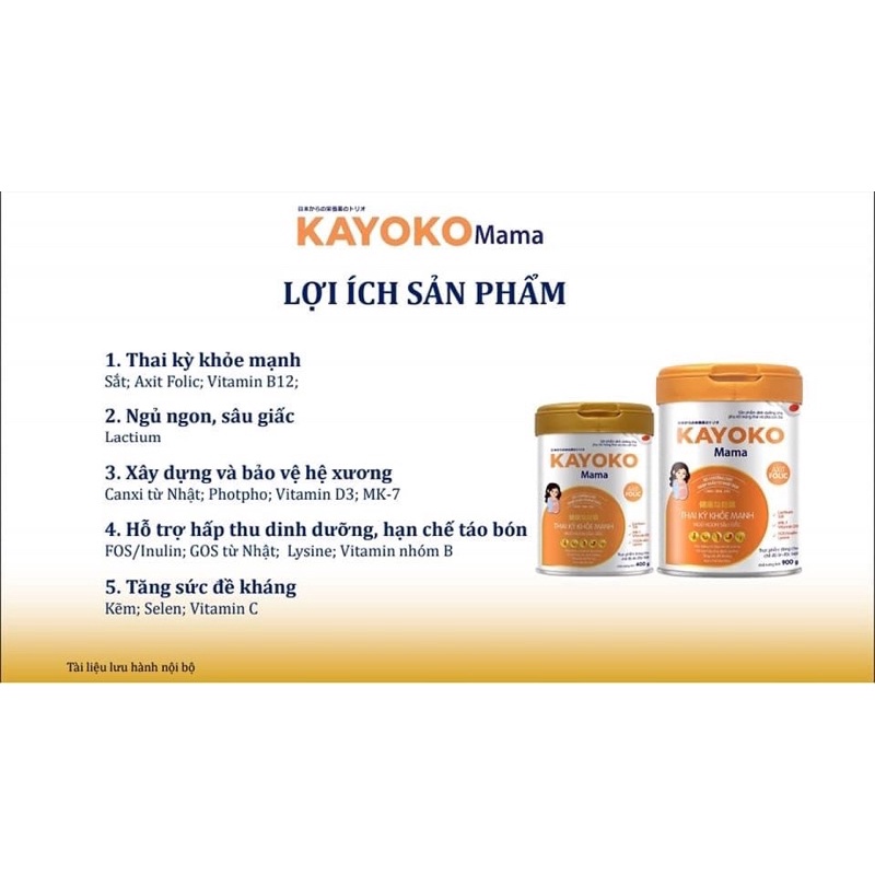 Sữa bột Kayoko Mama công nghệ Nhật 900g