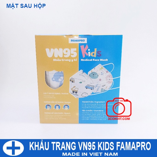 Hộp 10 chiếc khẩu trang trẻ em VN95 for KIDS Famapro