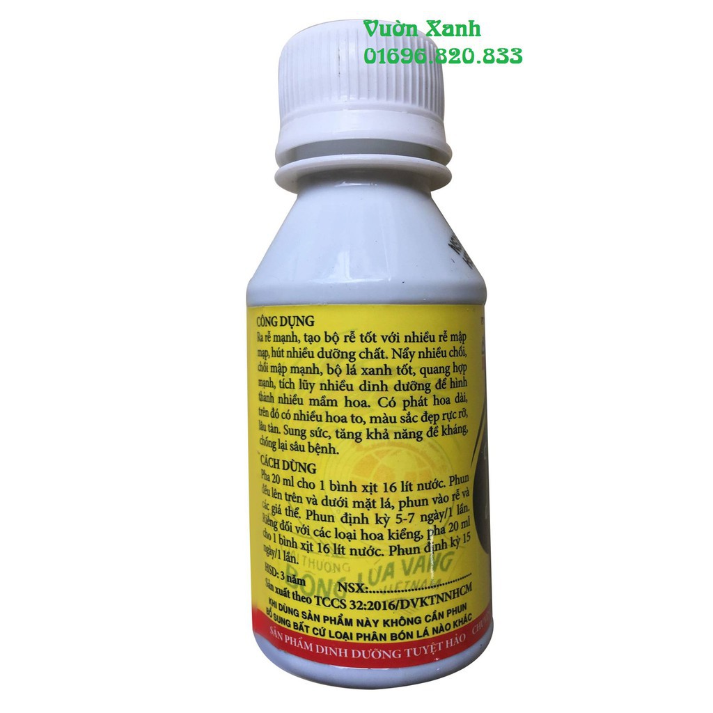 Phân bón vitamin B1 HVP 100ml- Công thức siêu ra rễ nhập khẩu-  chuyên dụng.