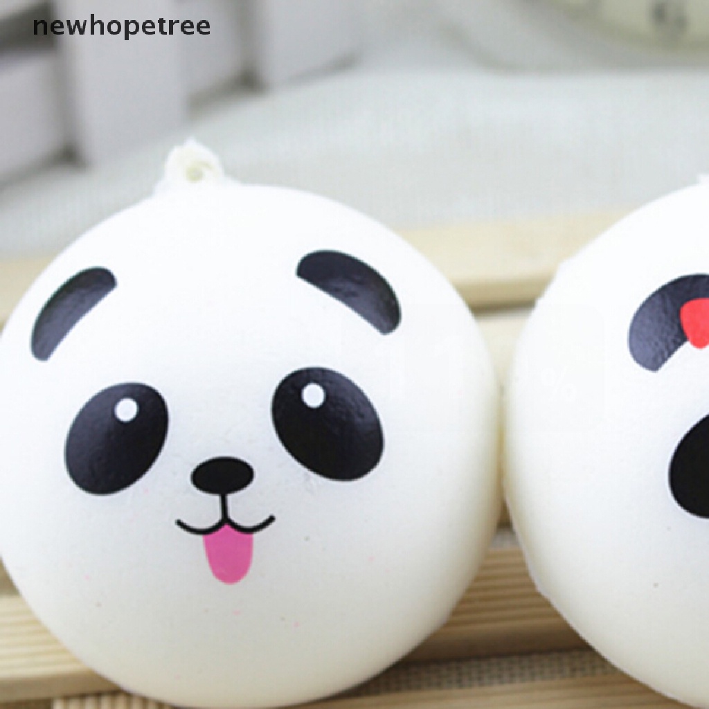 Đồ Chơi Bóp Tay Hình Gấu Trúc 1X 4cm Bằng Nhựa Pu Cho Điện Thoại Di Động / Chìa Khóa