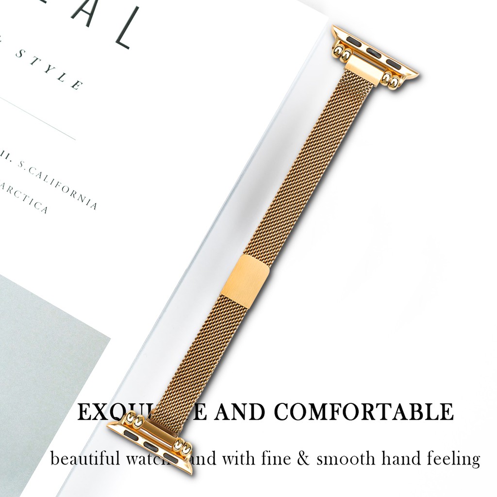 Dây Đeo Nam Châm Bằng Thép Không Gỉ 5 Màu Cho iwatch 6 5 4 SE 3 2 1 iwatch 38mm 40mm 42mm 44mm